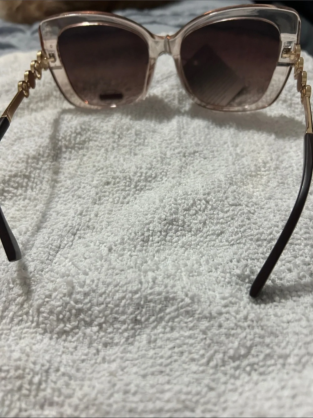 Fendi Transparent Blush Square Sunglasses with Pink Lenses
